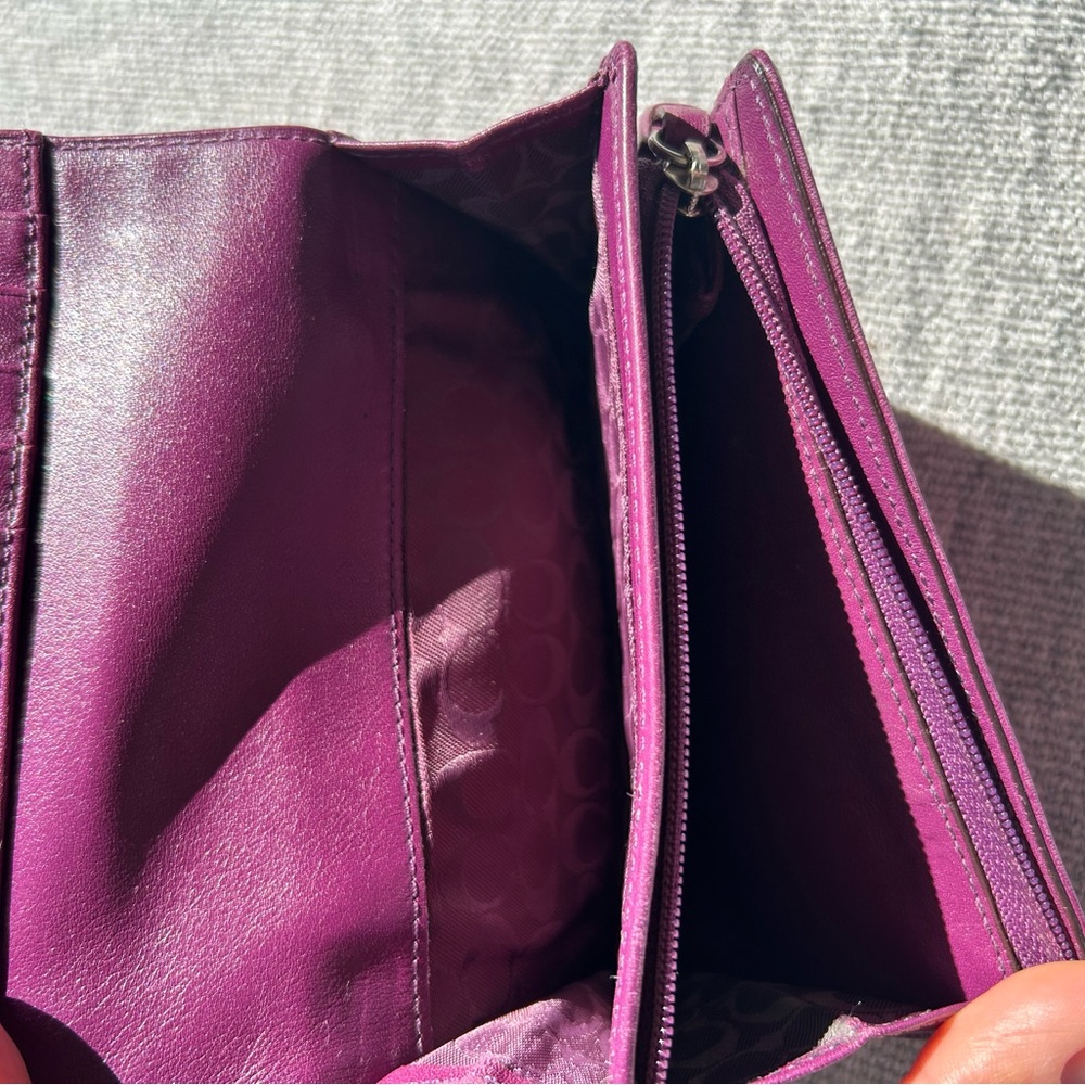 Coach Fuchsia Leather Wallet - Picture 6 of 6